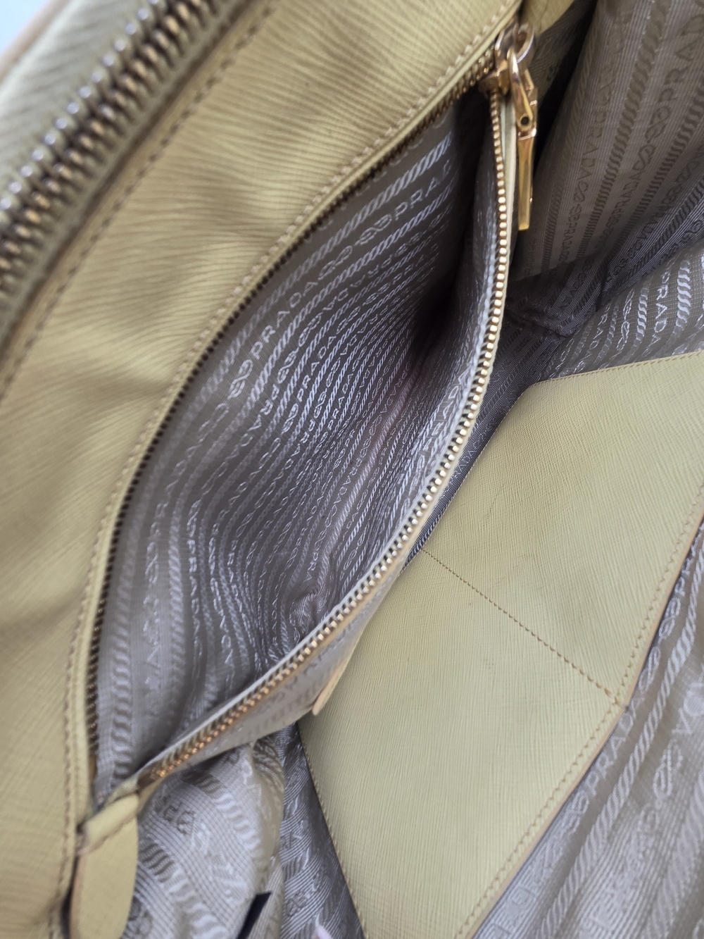 Prada Galleria Large Saffiano Leather Travertine Stone, Auth, w/COA - Picture 6 of 16